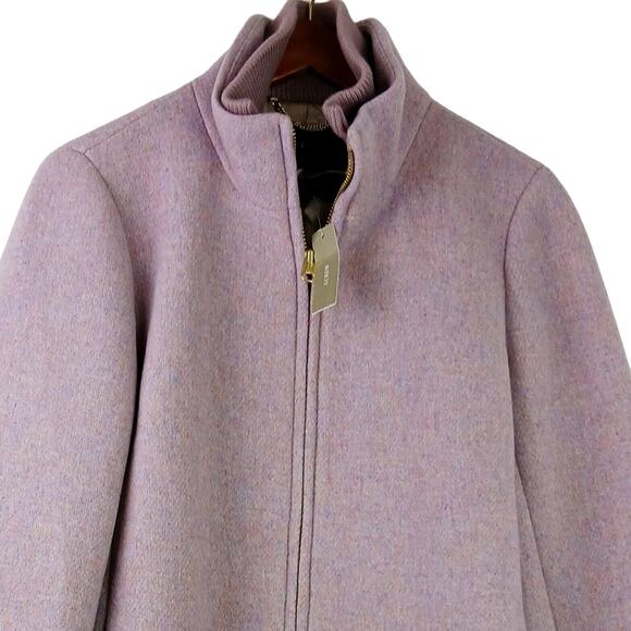 J.Crew SZ 14 Lodge Coat in Italian  Nello Gori Stadium-Cloth Wool Lilac NWT $365 - Picture 5 of 9